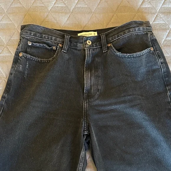 Abercrombie & Fitch Black The Slouchy Jean Mid Rise Curve Love - Picture 5 of 8